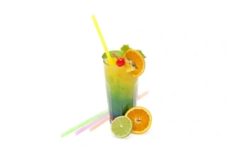 Slámky JUMBO plastové neon 25,5 cm, průměr 8 mm (150 ks) (opakovaně použitelné)